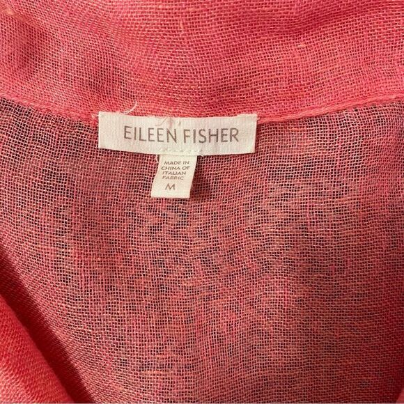 Eileen Fisher Coral Button Front Linen
Shirt/Dress Sz-M - Picture 3 of 9
